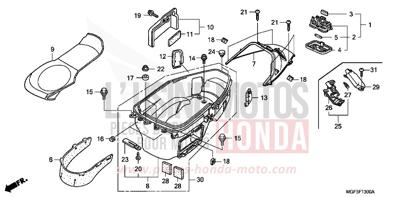 COMPARTIMENT A BAGAGES de SILVER WING SWORD SILVER METALLIC (NHA95) de 2011